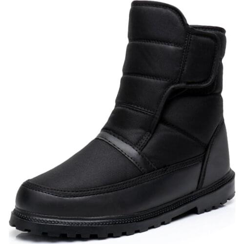 Men with hair thickening boots boy comfortable warm boots and waterproof button add antiskid outdoor boots warm shoes for men