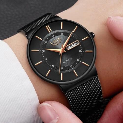 LIGE Watch Men Simple Fashion Swiss Brand Quartz Watch Luxury Creative Waterproof Date Casual Men Watches Relogio Masculino