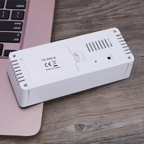 Digital LED Mirror Clock 12H/24H Alarm Desktop Thermometer Clocks White Light L4MF