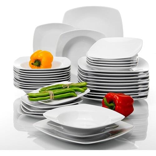 36-Piece Porcelain Dinner Set Dinner Soup Dessert Plates Set for 12 Person