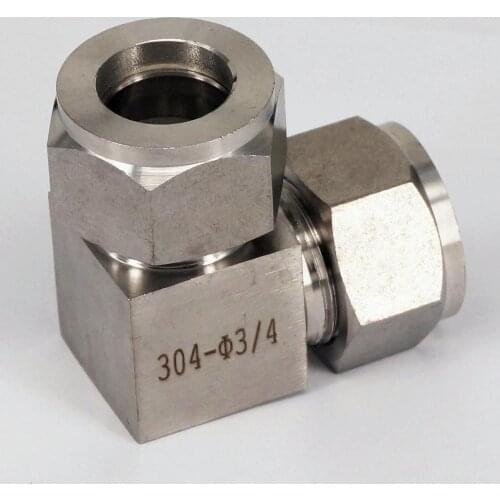 Fit Tube O/D 3/4" Equal Elbow 304 Stainless Ferrule Pneumatic Air Compression Fitting