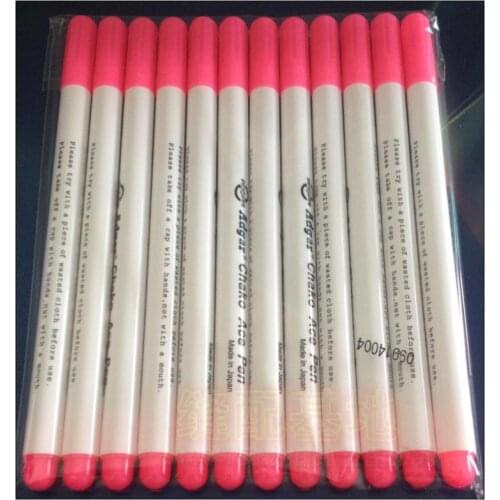 Hot Sale Sewing Tools 12Pcs/lot Pink Water Soluble Quilting Pen For Fashion Design DIY Sewing Handmade Dressmaker Accessories