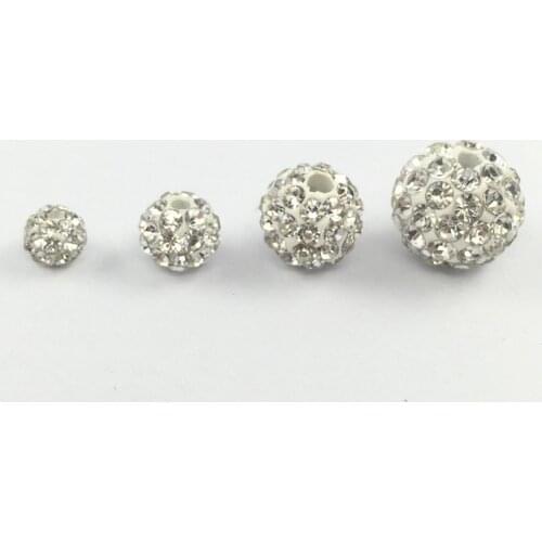 POHIER 4mm 6mm 8mm 10MM 12MM RHINESTONE CRYSTAL CLAY PAVE DISCO BALLS 100pcs/lot