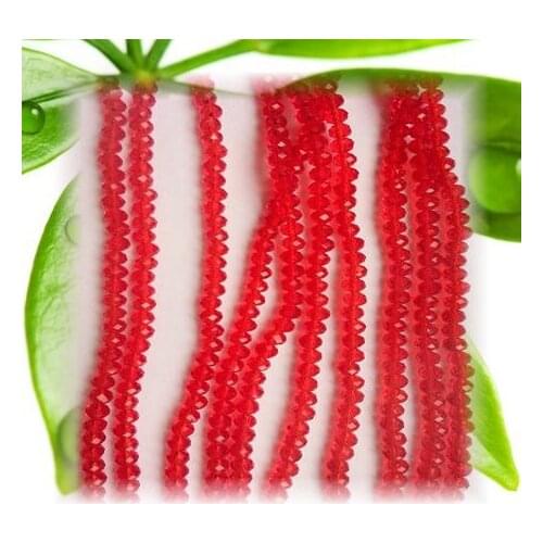 China top AAA quality Siam Colour Crystal Glitter beads 3mm 4mm Faced glass beads crystal rondelles beads