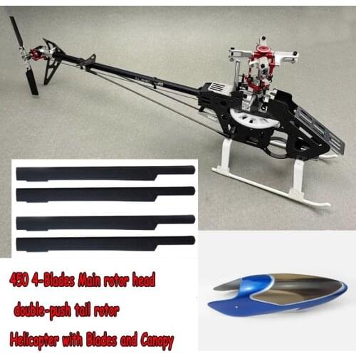 Gartt 450 DFC 4 blades Carbon Fiber Frame Torque Tube double pushed 6CH 3D RC Helicopter Kit Fits Align Trex 450 helicopter