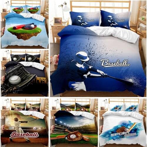 Baseball Movement Boys Adult Teens Bedding Set Cool Sports Pattern Duvet Cover with Pillowcases Home Textiles Bedroom Decoration