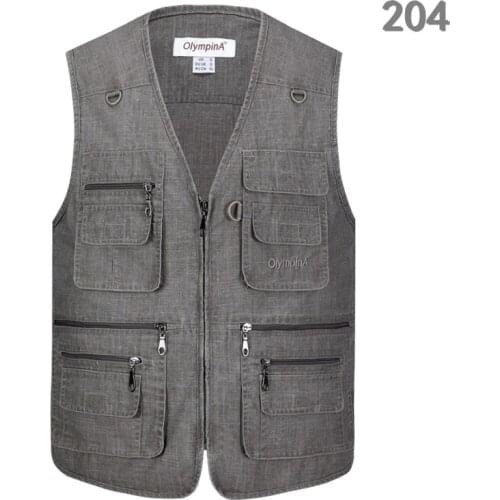 Summer Casual Men Vest Sleeveless Jacket Male Plus Size Vest Men Multi Pocket Vest Men Deporte Photography Vest