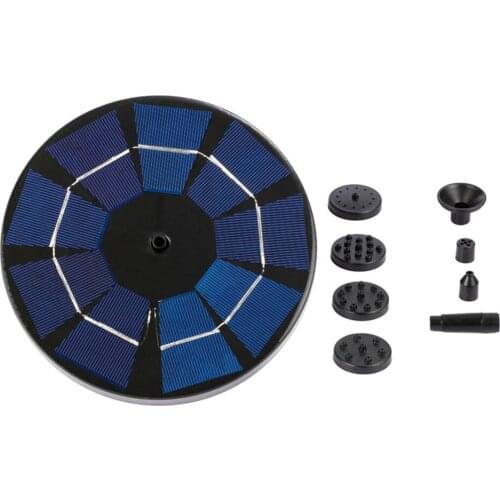 Upgraded 3W Solar Powered Fountain Pump with 6 Water Styles Nozzle, Solar Bird Bath Fountain for Pond, Pool, Fish Tank, Garden