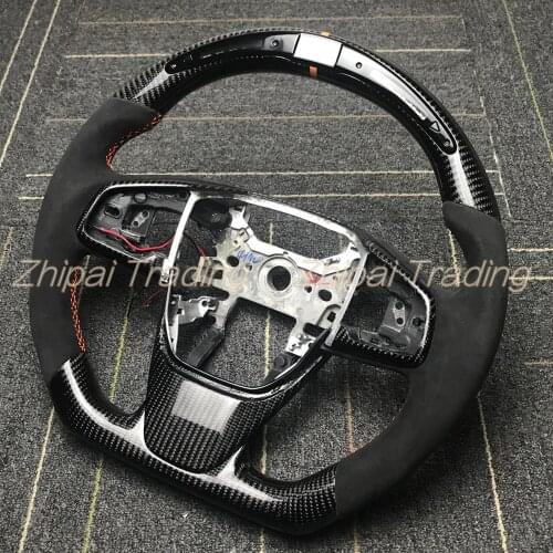 Customized carbon fiber LED Steering Wheel For Honda 10th Gen Civic 10 with Alcantarar replacement