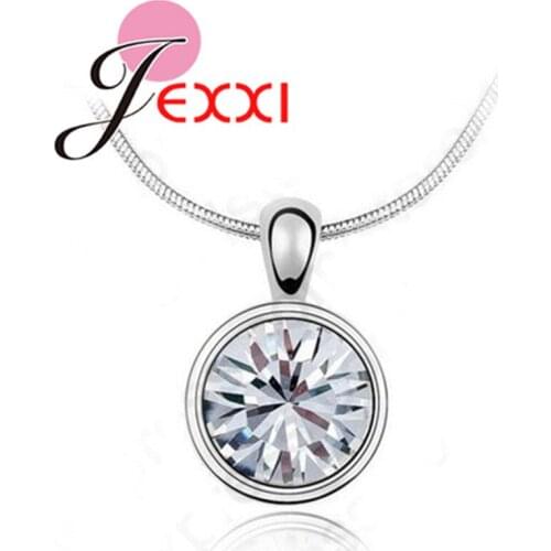 Charming Shinning Wholesale 10pcs CZ 925 Sterling Silver Pendant Necklace Jewelry 18 inch 925 Sterling Silver Singapore Chain
