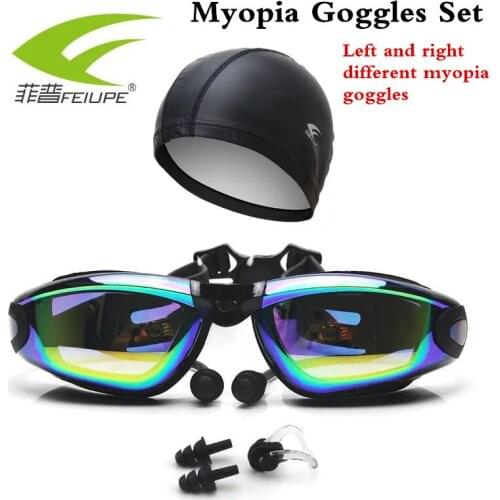 Diving Women Men Swimming Goggles Myopia Prescription Glasses Anti-fog Anti-UV Diopter Colorful Plating Adult Sports Eyewear