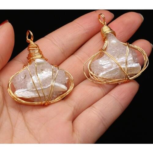 New Style Natural Freshwater Pearl Irregular Winding Pendant For Jewelry Making DIY Necklace Bracelet Accessory