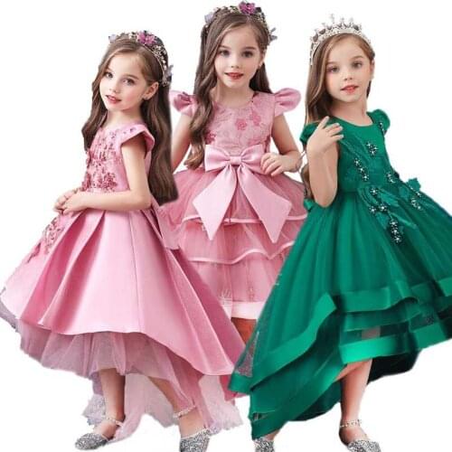 Christmas Dress Elegant Princess Dress Kids Dresses For Girls Evening Party Dress Flower Girls Wedding Gown 3 6 10 12 Year