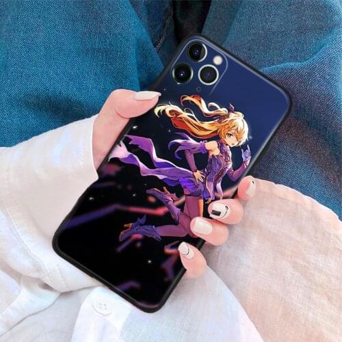 GENSHIN IMPACT FISCHL Art manga silicone Phone Case FOR iPhone Se 6 6s 7 8 Plus X Xr Xs 11 12 Mini Pro Max Glass Cover Shell