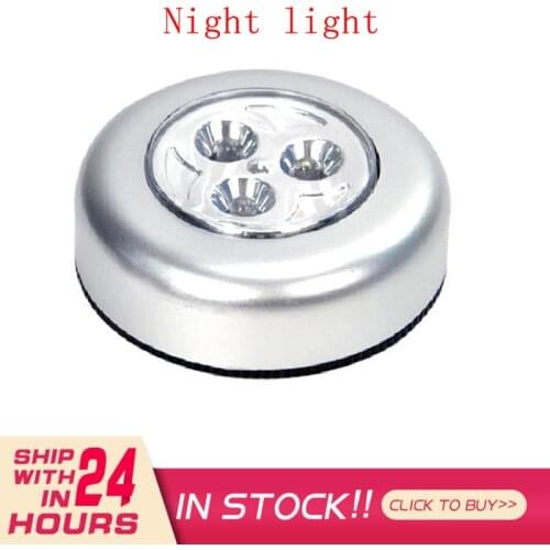 LED Light Night Lamp 3LED Energy Saving Warm White Under Cabinet Closet Wardrobe Bedroom Kitchen Stairs Lighting LED Puck Lights