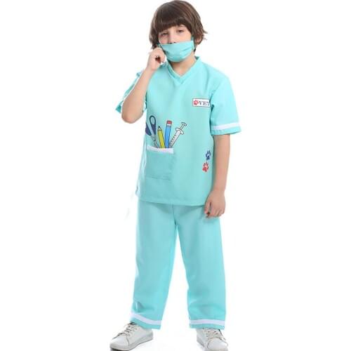 Umorden Blue Child Pet Vet Doctor Costume for Boys Purim Carnival Party Halloween Veterinarian Costumes