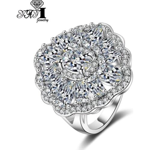 YaYI Jewelry Fashion Princess Cut 8.9 CT White Zircon Silver Color Engagement Rings wedding Heart Rings Party Rings Gifts 1301