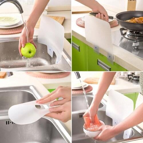 Water Splash Guard Sucker Splash Water Baffle Pool Board Sink Shelf Kitchen Washing Dish Fruit Vegetable Anti-water Board Tools