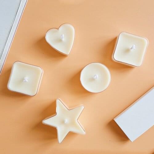 10x Romantic Tealight Making Heart Star Circle Shape Wax Containers Candle Mold Tealight Cups Plastic Candle Molds Making