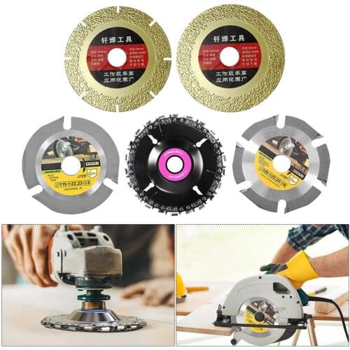 125mm 6 Teeth Circular Saw Blade Grinder Wheel Cemented Carbide Tipped Wood Cutting Disc Durable Woodworking Grinding Tool