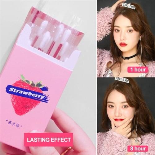 20Pcs Lipstick Cigarette Cotton Swab Lipsticks Cigarette Lip Glaze Set Matte Long Lasting Waterproof Matt Lip Gloss Lips Makeup