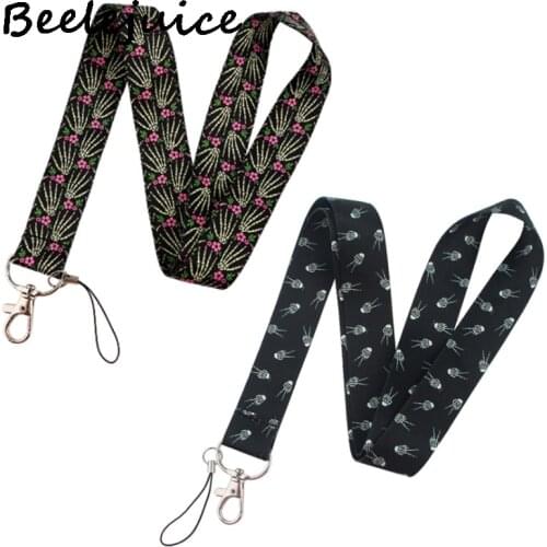 24pcs Cherish Life Human Skeleton Finger Funny Art Key Chain webbings ribbons Neck Strap for Phone Keys ID Card Cartoon Lanyards