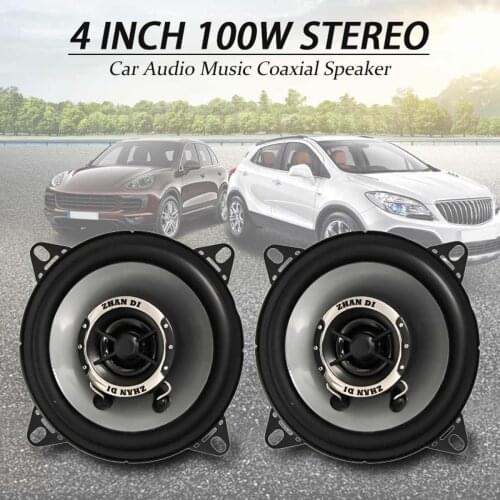 2X 4 inch 100W car double cone coaxial speaker car fan front and rear door dashboard mid-woofer surround