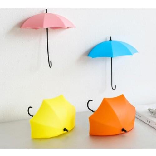 3pcs/set Umbrella Hook Self Adhesive Hook Wall Door Clothing Holder Sundry Hanger Bathroom Hanging Sticky Hooks Keys Kitche D7W5