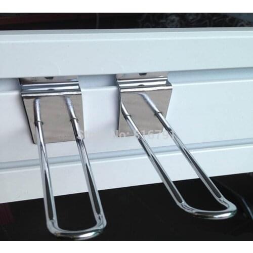 50pcs/lot 10CM U Shaped Slatwall Double Wire Display Hook Slot Board Loop Shaped Double Lines Hanging Hook Free DHL