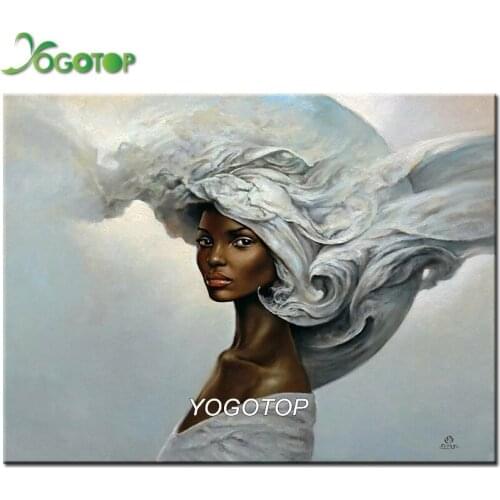 Diamond embroidery sale fashion black girl 5d diy diamond painting full square round Africa beauty women mosaic painting YY2997