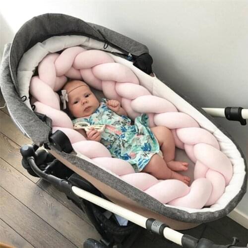 1Pcs 1M/2M/3M Baby Handmade Nodic Knot Newborn Bed Bumper Long Knotted Braid Cushion Baby Bed Bumper Knot Crib Infant Room Decor
