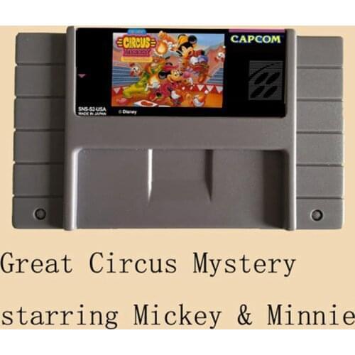 Great Circus Mystery Starring Micey Minie 16 bit Big Gray Game Card For NTSC Game Player