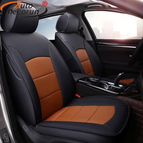 AutoDecorun Cowhide Covers Car Seat for Infiniti QX60 2014-2019 Seat Cover Set Accessories Leather 7 Seats Cushion Supports19PCS