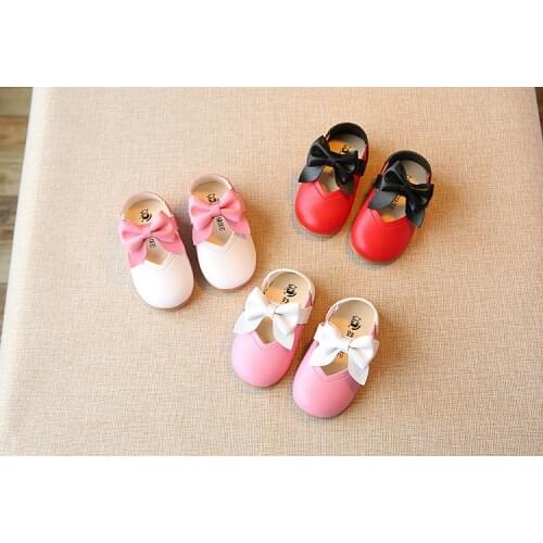 Kid For Girls Princess Shoes Fashion Solid Color Children Bow Little Girls Leather Shoes Toddler Girls Shoes