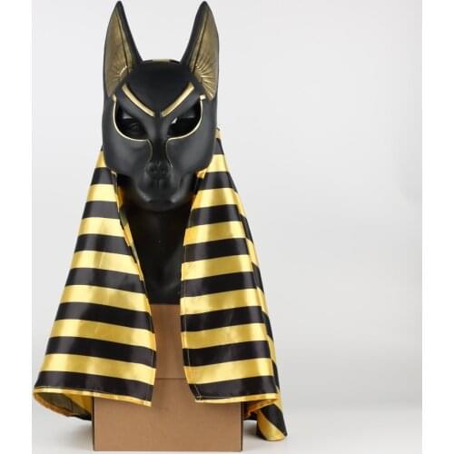 Egyptian Anubis Cosplay Face Mask PVC Canis spp Wolf Head Jackal Animal Masquerade Props Party Halloween Fancy Dress Ball