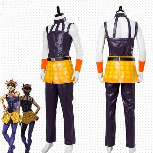 JOJO JoJos Bizarre Adventure Anime Ghirga Narancia Uniforms Men Women Cosplay Outfit Dress Halloween Cosplay Costume Dress Up