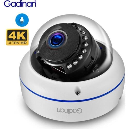 Gadinan 4K 8MP Dome POE IP Camera Built in Microphone Audio CCTV 5MP 3MP Home Security Camera Night vision IP66 H.265AI