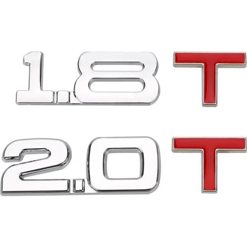 LEEPEE Auto Decal Cylinder working volume Logo 3D Metal Truck Universal Car sticker 1.8 T 2.0 T Windshield Emblem Badge