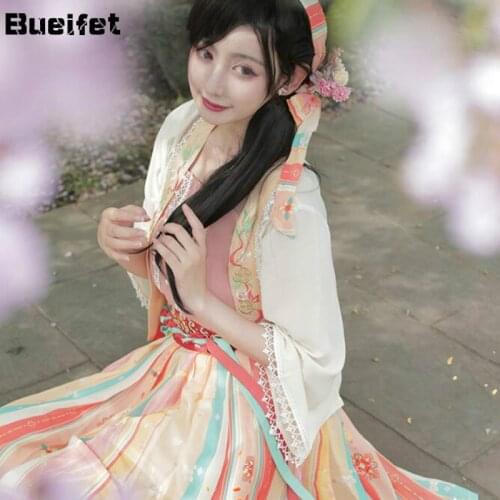 Summer Oriental Hanfu Dress Traditional Chinese Folk Dance Performance Costume Anicent Han Dynasty Cosplay Princess Dancewear