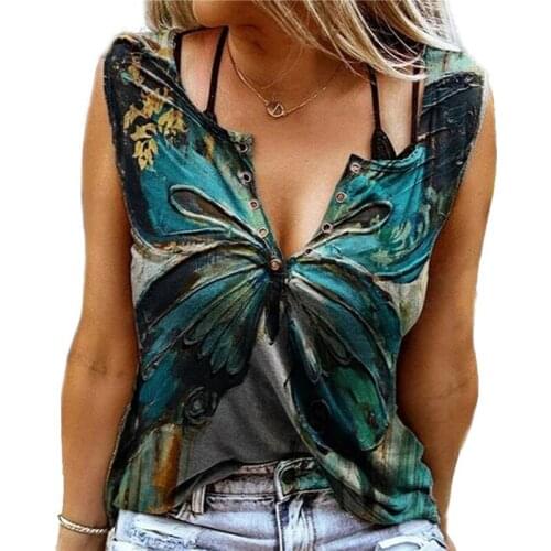 Summer Sexy V-Neck Sleeveless Women Sexy vest T-Shirt Casual Loose Plus Size Tank Top Female Blouse