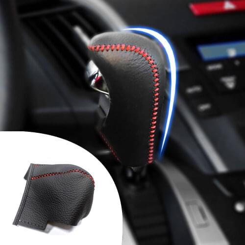 Muchkey Leather Gear Knob Stick Covers AT For Honda CIVIC CR-V XR-V NSX JAZZ HR-V ACCORD CITY Non-slip Automatic Shifter