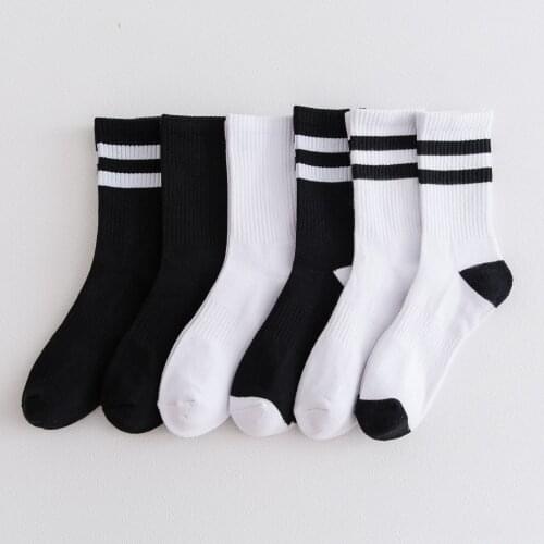 5 pairs of mens cotton terry socks thickened tube socks casual cotton socks solid color two bars sports cotton men socks