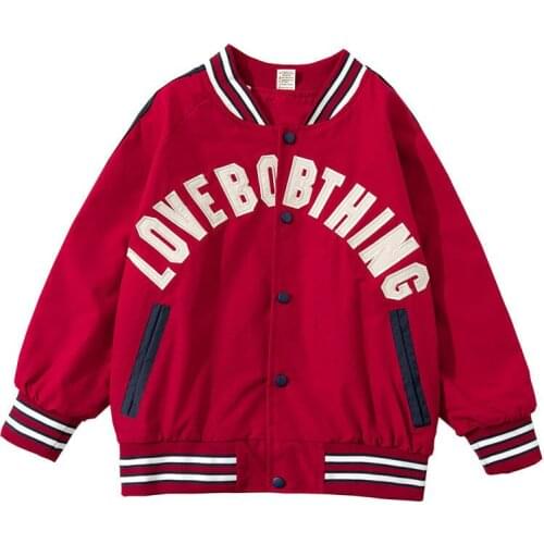 Autumn Baseball Jackets Red Big Kids Teens Fashion boys Clothes For Teens Girls Cardigan 4 To 12 Children Outwear Coats Hoodies