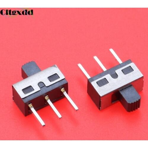 Cltgxdd 1pcs Toggle Switch 3Pins Straight Feet 1P2T Handle High 5mm Spacing Of 4.7mm 2A 250V Vertical Slide Switch