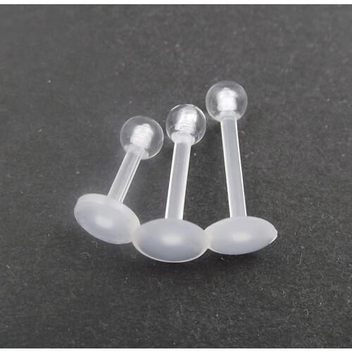 SaYao 3 Pieces 16G Clear Transparent Invisible Lip Labret Ring Tragus Ear Soft body Piercing jewelry