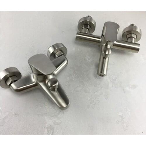 Factory direct sale stainless steel triple faucet hot and cold mixing valve wall-mounted bathtub and shower faucet faucet