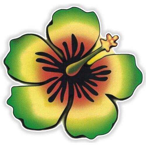 S50466# 10/13/15/17CM Personality PVC Decal for Rasta Hibiscus Flowe Waterproof Car Sticker on Motorcycle Laptop Decorative