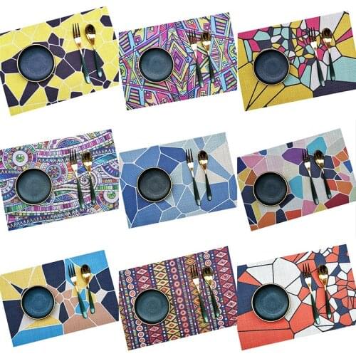 Bohemian Printing Water Oil Resistant Non-slip Kitchen Placemat Coaster Insulation Pad Dish Cup Table Mat Home Hotel Decor 51114