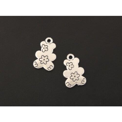 10pcs Charms Cute Little Bear Silver Color Pendants For Making Necklaces Bracelet Jewelry Handcraft