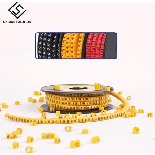 1000Pcs 0 to 9 number 2.5mm2 Cable Wire Marker Spiral Wrapping Colored 18AWG-12 AWG EC-1